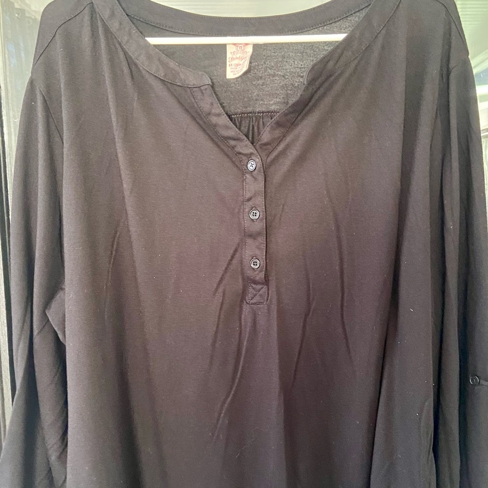 Faded Glory Black Button-Down Women's Shirt